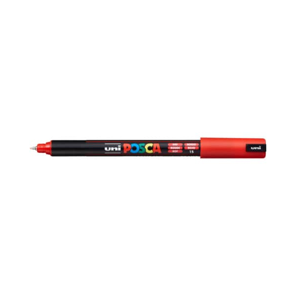 POSCA Pigmentmarker PC1MR, Rot, Feine Rundspitze für feine Details, Markerstift, 202964031