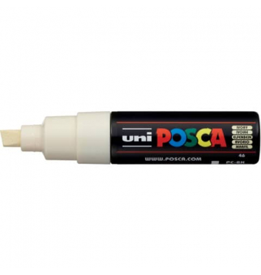 Lackmarker UNI POSCA PC-8K, 182603, Stift, elfenbein, 8mm Keilspitze