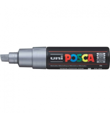 Lackmarker UNI POSCA PC-8K, 182682, Stift, silber, 8mm Keilspitze