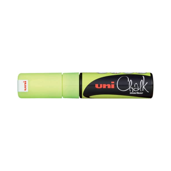 6 Stück UNI-POSCA Kreidemarker Uni Chalk PWE-8K, 186407, gelb, bis 8mm Keilspitze 4902778140109 UNI-POSCA