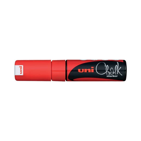 6 Stück UNI-POSCA Kreidemarker Uni Chalk PWE-8K, 186421, rot, bis 8mm Keilspitze 4902778140147 UNI-POSCA