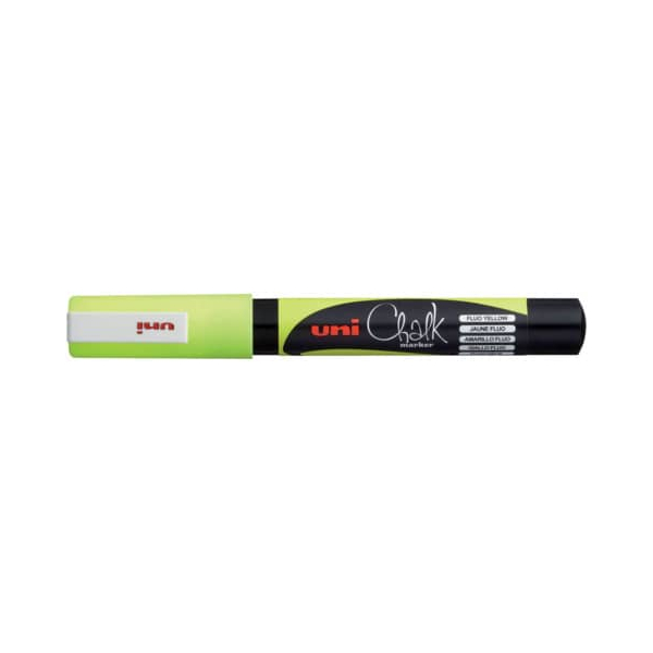 12 Stück uni-ball Kreidemarker uni Chalk PWE-3MS, 186107, gelb, 0,9-1,3mm Rundspitze 4902778175439 uni-ball