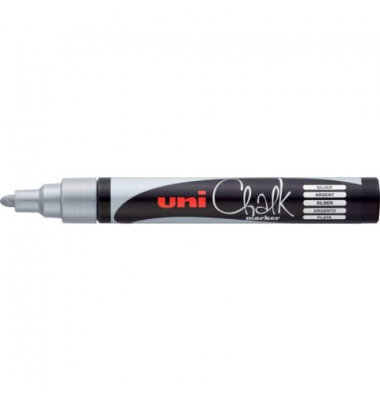 Kreidemarker uni Chalk PWE-5M, 186211, silber, 1,8-2,5mm Rundspitze
