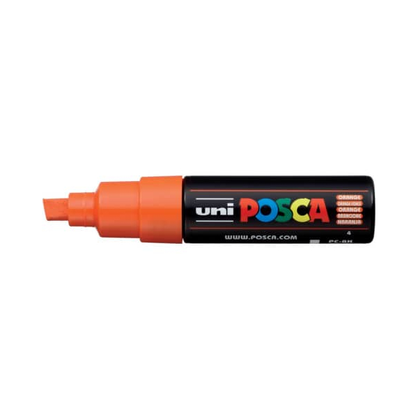 6 Stück UNI-POSCA Lackmarker UNI POSCA PC-8K, 182611, orange, 8mm Keilspitze 4902778916537 UNI-POSCA