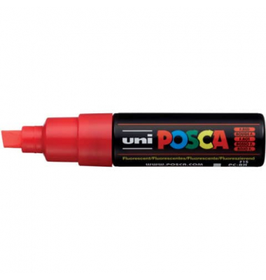 Lackmarker UNI POSCA PC-8K, 182677, Stift, neon rot, 8mm Keilspitze