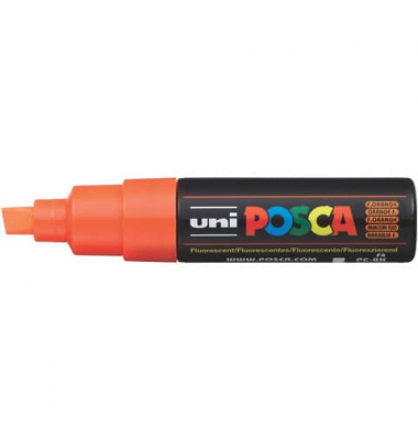 Lackmarker UNI POSCA PC-8K, 182676, Stift, neon orange, 8mm Keilspitze