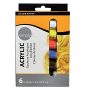 Acrylfarbe Simply - 6x 12 ml sortiert