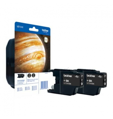 Druckerpatrone LC1240BKBP2 (LC-1240), schwarz, ca. 2x 600 Seiten