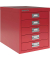 BISLEY MultiDrawer™ L125 Schubladenschrank kardinalrot mit 5 Schubladen 27,9 x 38,0 x 32,5 cm