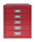 BISLEY MultiDrawer™ L125 Schubladenschrank kardinalrot mit 5 Schubladen 27,9 x 38,0 x 32,5 cm