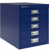 BISLEY MultiDrawer™ L125 Schubladenschrank oxfordblau mit 5 Schubladen 27,9 x 38,0 x 32,5 cm