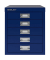 BISLEY MultiDrawer™ L125 Schubladenschrank oxfordblau mit 5 Schubladen 27,9 x 38,0 x 32,5 cm