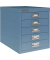 BISLEY MultiDrawer™ L125 Schubladenschrank blau mit 5 Schubladen 27,9 x 38,0 x 32,5 cm