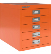 BISLEY MultiDrawer™ L125 Schubladenschrank orange mit 5 Schubladen 27,9 x 38,0 x 32,5 cm