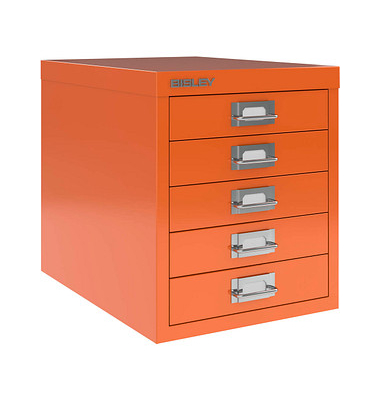 BISLEY MultiDrawer™ L125 Schubladenschrank orange mit 5 Schubladen 27,9 x 38,0 x 32,5 cm