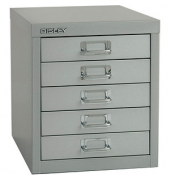BISLEY MultiDrawer™ L125 Schubladenschrank silber mit 5 Schubladen 27,9 x 38,0 x 32,5 cm