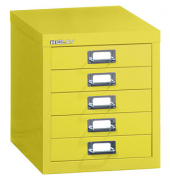 BISLEY MultiDrawer™ L125 Schubladenschrank gelb mit 5 Schubladen 27,9 x 38,0 x 32,5 cm