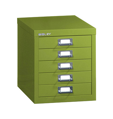 BISLEY MultiDrawer™ L125 Schubladenschrank grün mit 5 Schubladen 27,9 x 38,0 x 32,5 cm