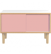 BISLEY Sideboard Poise POS1007W620 verkehrsweiß, rosa 2 Fachböden 100,0 x 45,0 x 62,1 cm