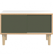 BISLEY Sideboard Poise POS1007W623 verkehrsweiß, olivegrün 2 Fachböden 100,0 x 45,0 x 62,1 cm