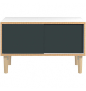 BISLEY Sideboard Poise POS1007W634 verkehrsweiß, anthrazitgrau 2 Fachböden 100,0 x 45,0 x 62,1 cm
