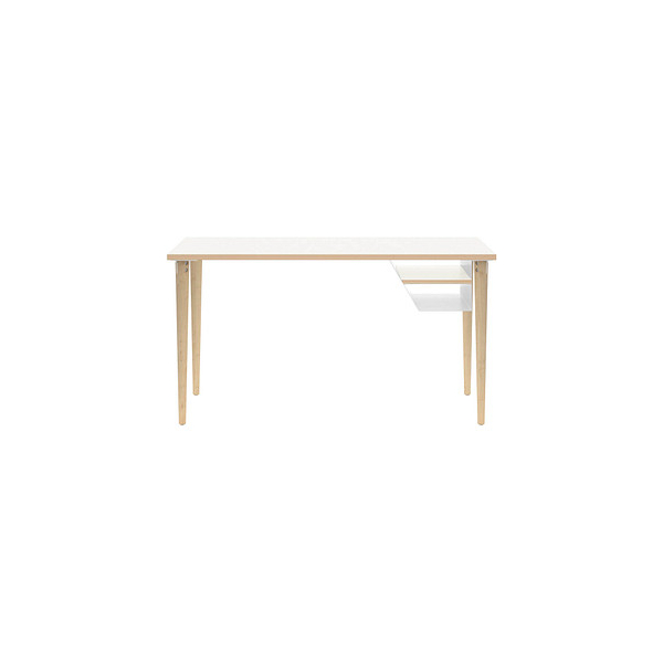 5020073844184 - Schreibtisch Poise POD1406W696 65-130cm (H) 140x60cm (BxT) rechteckig weiß   eiche hell 5020073844184 Bisley