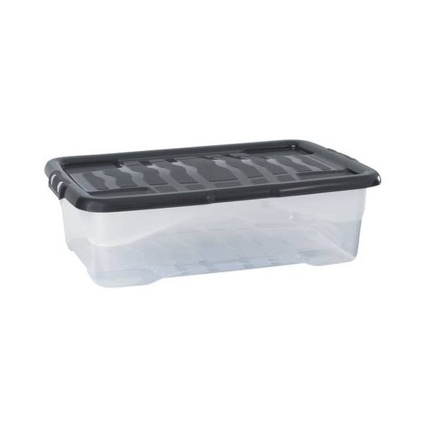 5021711050257 - Aufbewahrungsbox Curve 2002010110 außen 600x397x172mm PP Kunststoff - 100% recycelbarer transparent schwarz 5021711050257 Stra