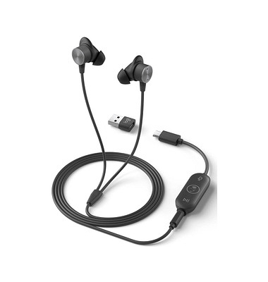 Logitech Zone Wired Earbuds Microsoft Teams USB-Headset schwarz