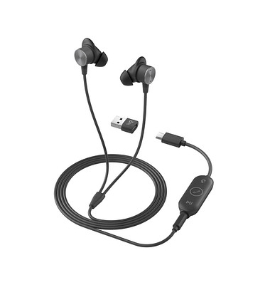 Logitech Zone Wired Earbuds USB-Headset schwarz