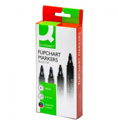 Flipchartmarker KF0, KF01551, Packung, rot,blau,gr&uuml;n,schwarz, 2-3mm Rundspitze