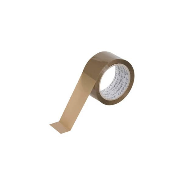 5706002043810 - Cinta adhesiva q-connect polipropileno havana 66 mt x 50 mm -para embalaje bajo ruido (pack de 6 uds)