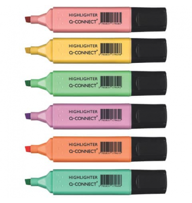 Textmarker TM Pastell, KF17963, Etui (6 #), farbig sortiert (gelb/pink/orange/gr&uuml;n/blau/violett), 2-5mm Keilspitze
