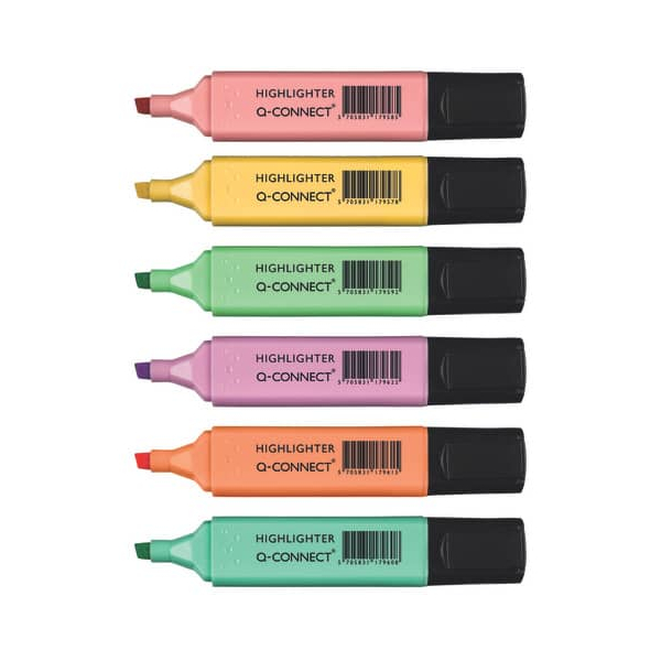 5706002179632 - Textmarker TM Pastell KF17963 Etui 6-farbig sortiert 2-5mm Keilspitze 5706002179632 Q-CONNECT 6 Stück 5706002179632 - Textmarker TM Pastell KF17963 Etui 6-farbig sortiert 2-5mm Keilspitze 5706002179632 Q-CONNECT 6 Stück