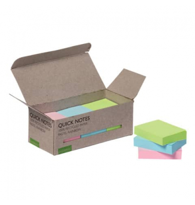Haftnotizen KF17326, 38x51mm, farbig sortiert (blau/gr&uuml;n/pink), rechteckig