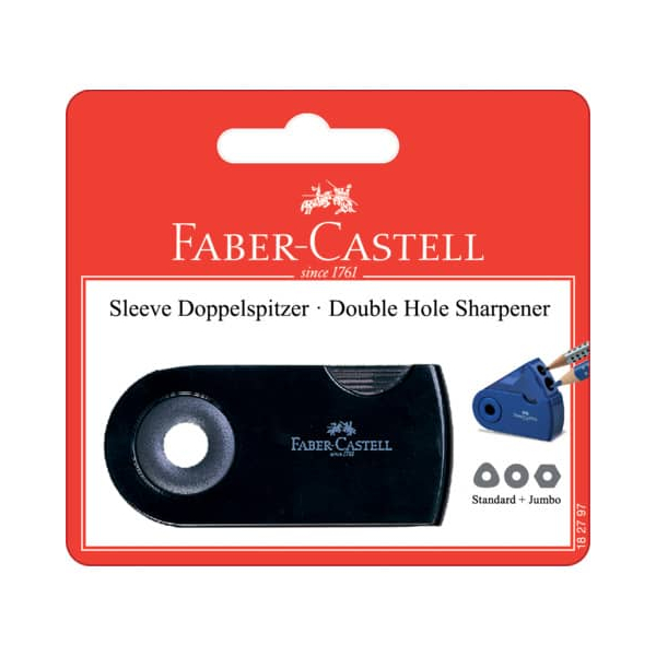Faber Castell Doppelspitzdose Sleeve farbig sortiert auf Blisterkarte