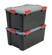 Aufbewahrungsbox AT-L BkR/C/D.Red 6319, außen 29x59x29cm, Polypropylen schwarz/transparent/rot