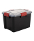 Aufbewahrungsbox AT-SD BkR/C/D.Red 6318, außen 29x39x26cm, Polypropylen schwarz/transparent/rot