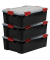 Aufbewahrungsbox AT-LS BkR/C/D.Red 6380, außen 29x39x19,1cm, Polypropylen schwarz/transparent/rot