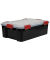 Aufbewahrungsbox AT-LS BkR/C/D.Red 6380, außen 29x39x19,1cm, Polypropylen schwarz/transparent/rot