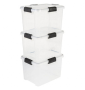 Aufbewahrungsbox Water Proof 6317, außen 29x39x26cm, Polypropylen transparent/schwarz