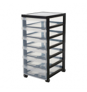 Aufbewahrungsbox 6342, außen 29x40x61,5cm, Polypropylen transparent/schwarz