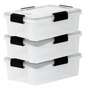 Aufbewahrungsbox Water Proof 6377, außen 29x39x14,6cm, Polypropylen transparent/schwarz