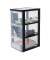 Aufbewahrungsbox 6341, außen 29x40x61,5cm, Polypropylen transparent/schwarz
