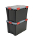 Aufbewahrungsbox AT-LD BkR/C/D.Red 6340, außen 29x59x38cm, Polypropylen schwarz/transparent/rot