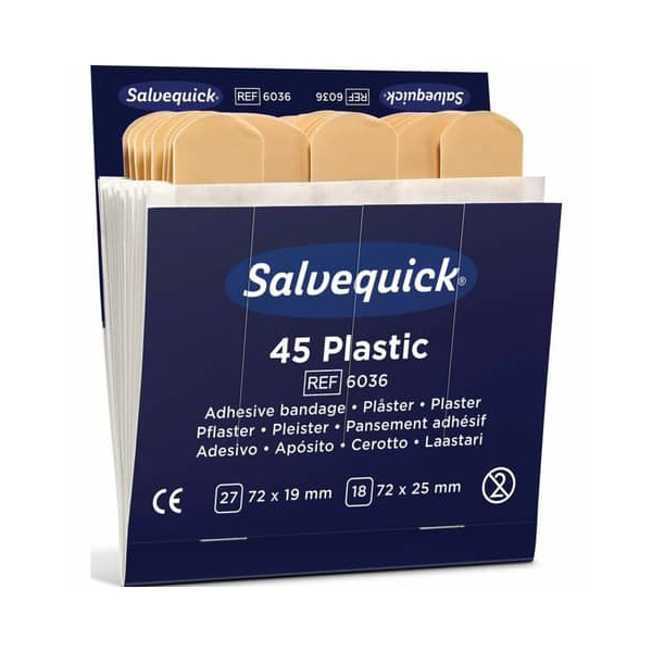 7310610060367 - Refill für SALVEQUICK 6 VE Pflaster-Strips wasserfest je 45 Stk VE à 6 Stk 7310610060367 - Refill für SALVEQUICK 6 VE Pflaster-Strips wasserfest je 45 Stk VE à 6 Stk