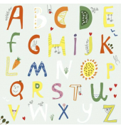 Motivservietten 195230 / Alphabet, 3-lagig, 33x33cm