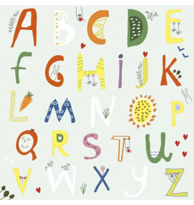 Motivservietten 195230 / Alphabet, 3-lagig, 33x33cm