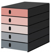 styro Schubladenbox styroval pro Emotions Advent  rosa, grau DIN C4 mit 5 Schubladen