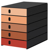 styro Schubladenbox styroval pro Emotions Herbst  orange, braun, rot DIN C4 mit 5 Schubladen
