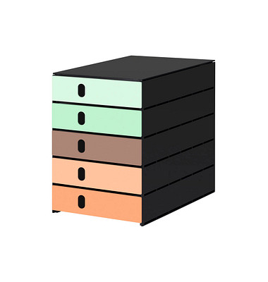 styro Schubladenbox styroval pro Emotions Mediterran grün, braun, orange DIN C4 mit 5 Schubladen styro Schubladenbox styroval pro Emotions Mediterran grün, braun, orange DIN C4 mit 5 Schubladen